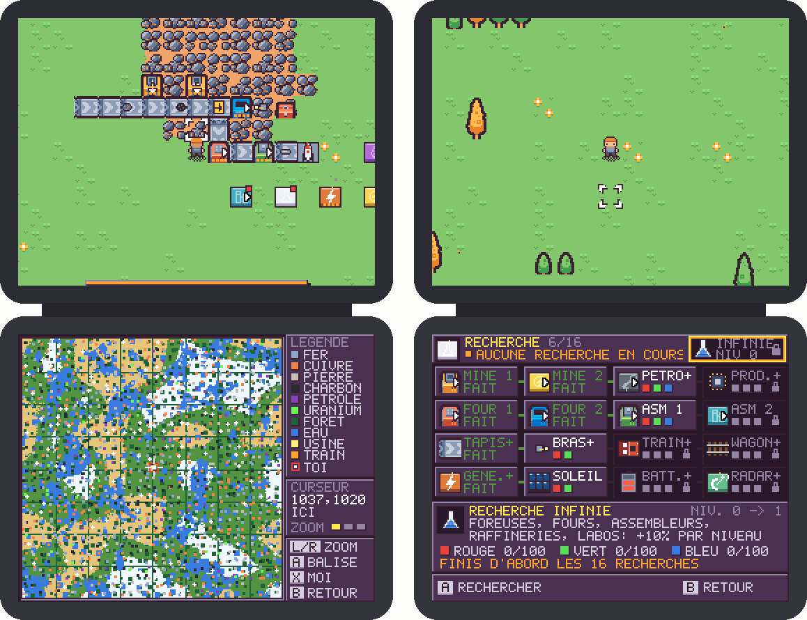 World map and research screen