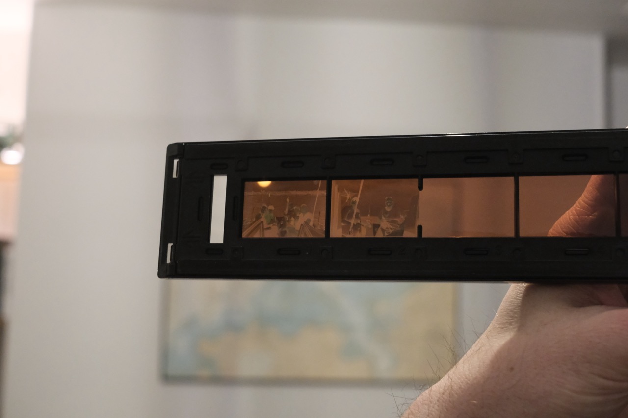 The film carrier with a strip of 35mm film