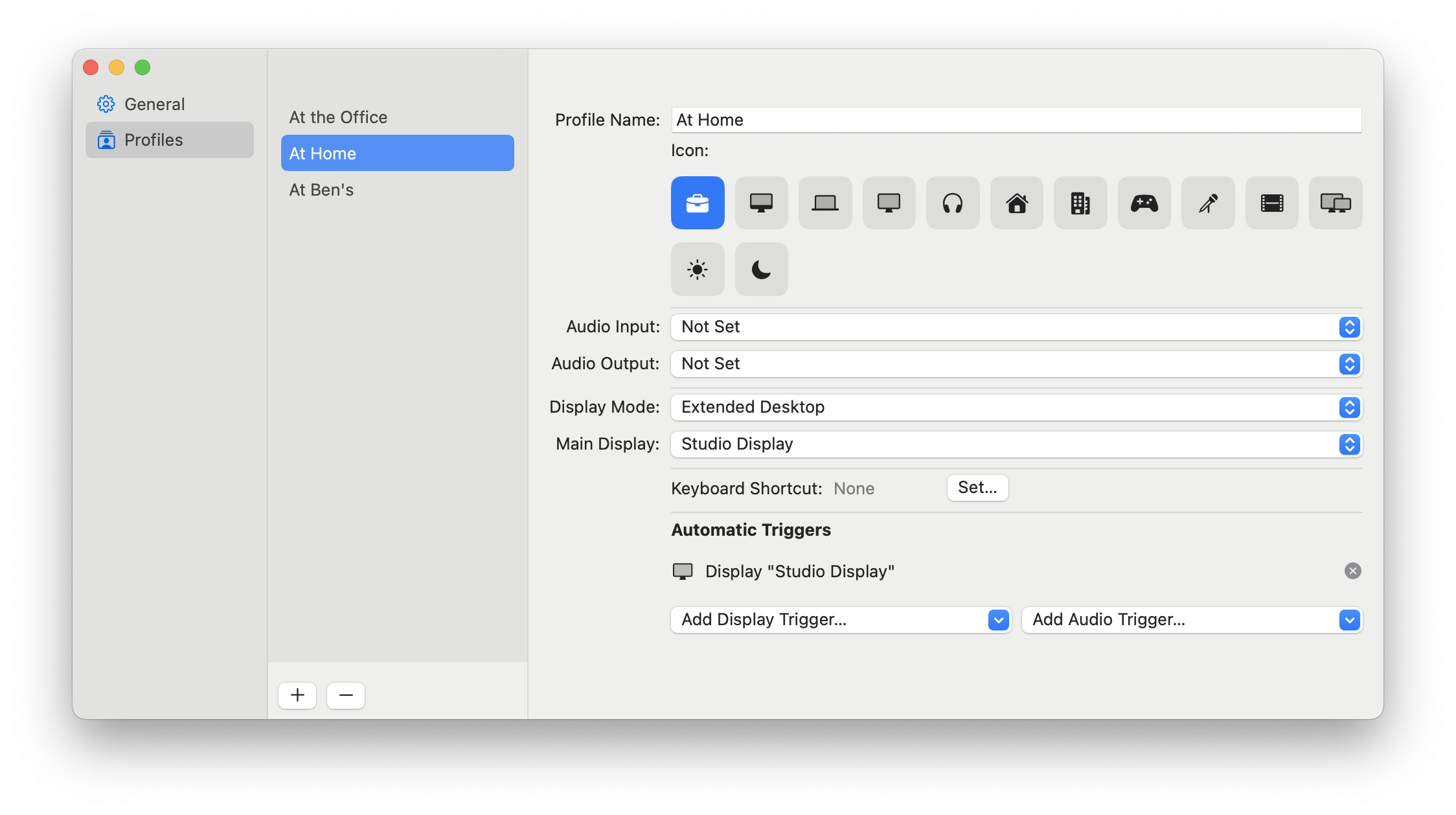 Image of the Workspace Profiles app icon in the macOS menu bar